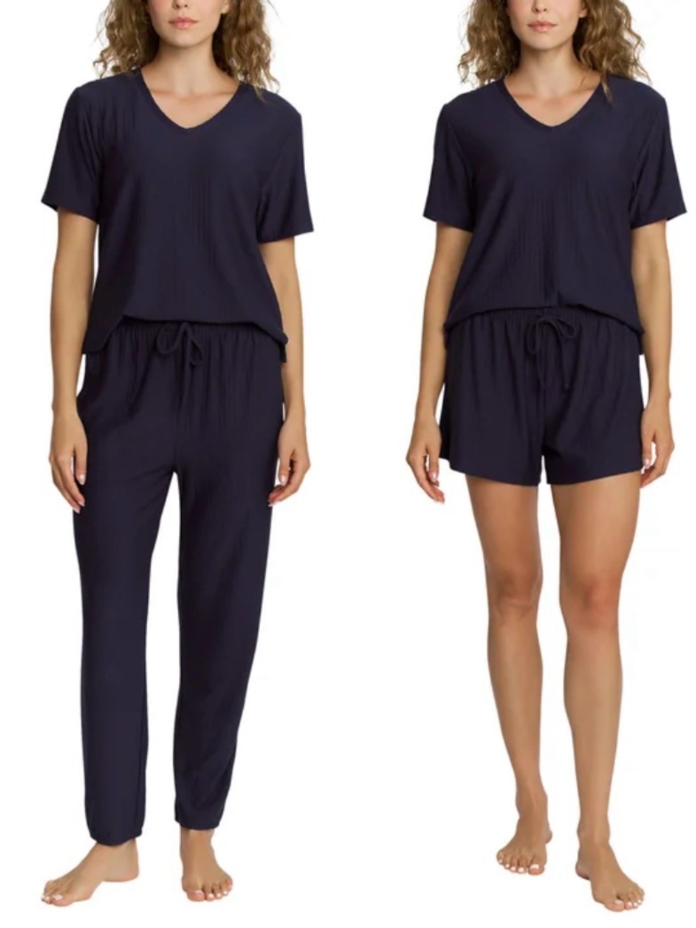Honeydew Intimates Navy V-Neck Lounge Set with Shorts or Jogger Pants